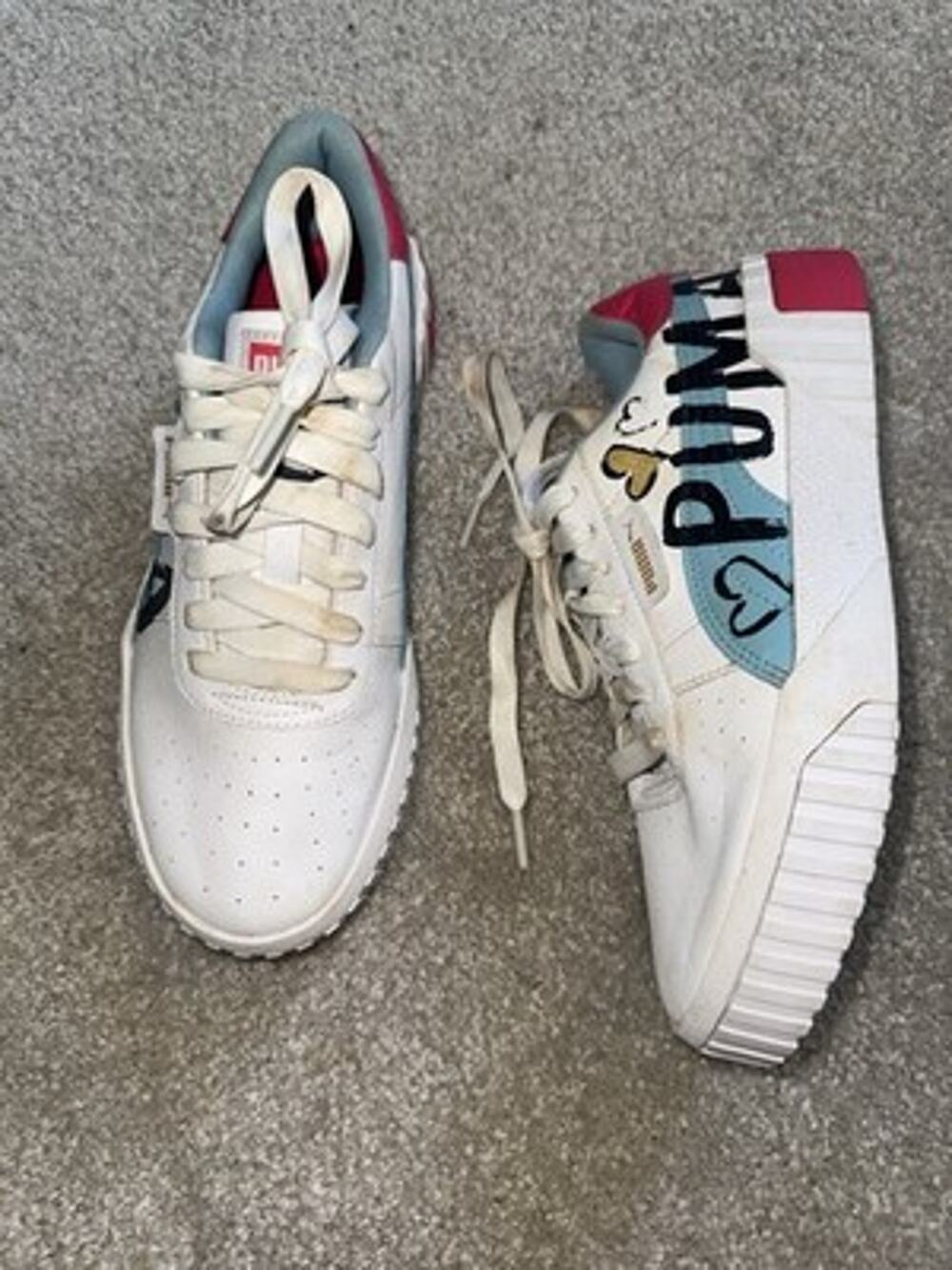 Puma Cali Novelty Jr. Girls White Sneakers 373038-01 Youth Size 7C Retail $120